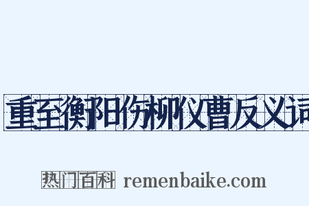 重至衡阳伤柳仪曹反义词是什么意思的图片